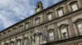 Palazzo Reale Royal Palace Facade Naples Italian European Flag Plebiscito Square HD Footage