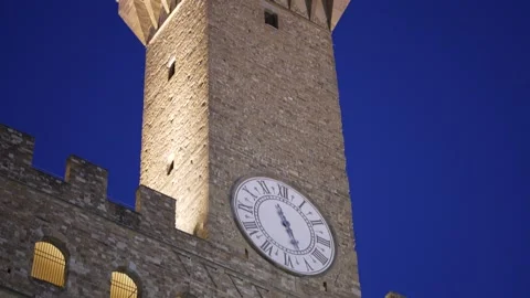 Palazzo Vecchio Florence by night Stock Footage 295305085