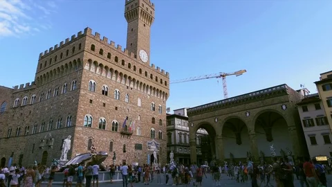 Palazzo Vecchio Time lapse Stock Footage 77980255
