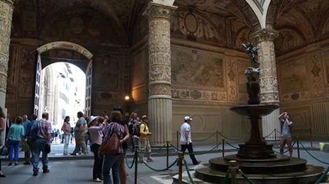 Palazzo Vecchio Tower in Florence (1 of 3) Stock Footage 32197172