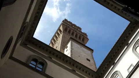 Palazzo Vecchio Tower in Florence (3 of 3) Stock Footage 32197179