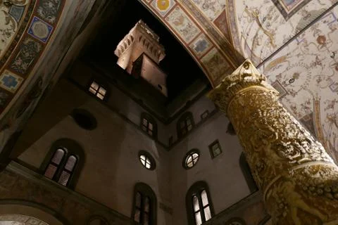 Palazzo Vecchio tower in Florence Stock Photos