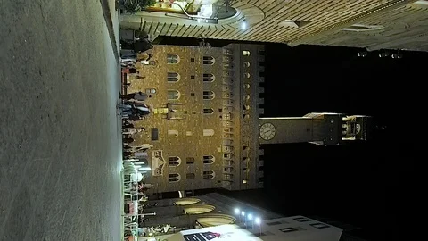 Palazzo Vecchio in vertical, at night in 4k Stock Footage 103468435