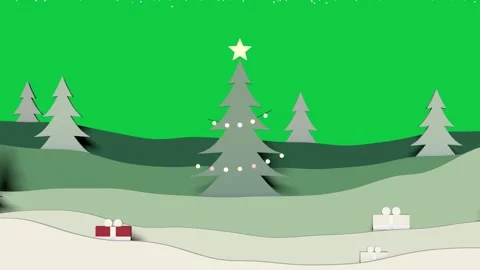 Pale bauble dropping tree decorating star lights gifts sliding snowing forming Stock Footage 340269536