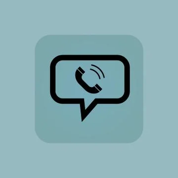 Pale blue calling message icon 스톡 일러스트