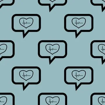 Pale blue cardiology message pattern Stock Illustration