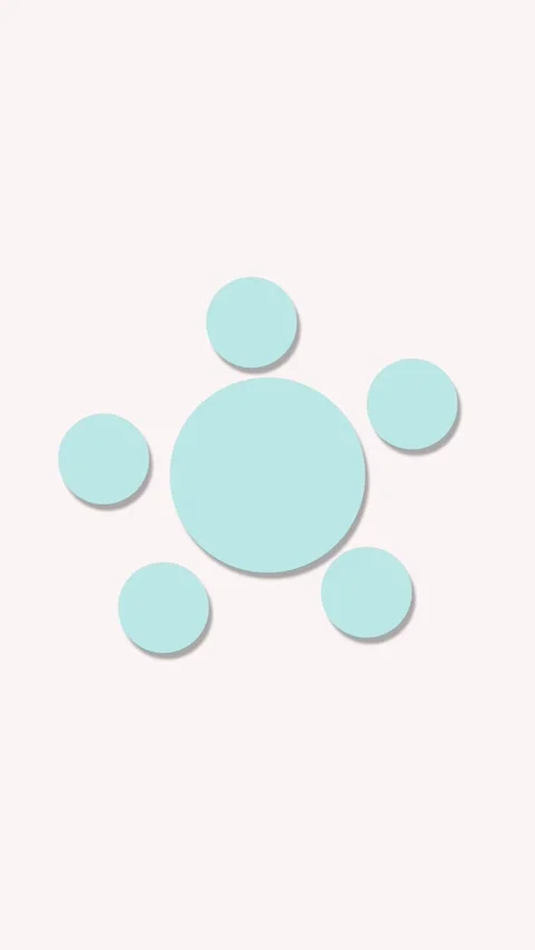 Pale Blue Circular Diagram with Five Connected Circles on Light Pink Backgr.. Stock Footage 321725269