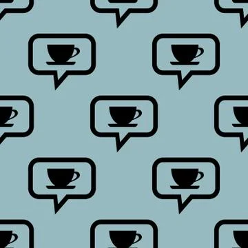 Pale blue cup message pattern Stock Illustration