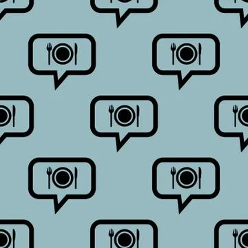 Pale blue dinner message pattern Illustrazione stock