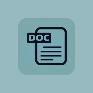 Pale blue DOC file icon Stock Illustration