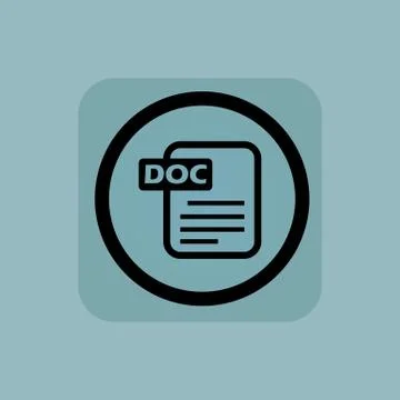 Pale blue DOC file sign Stock Illustration