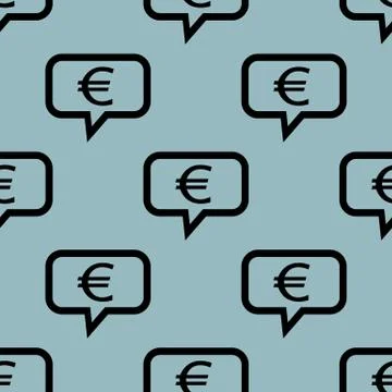 Pale blue euro message pattern Illustrazione stock