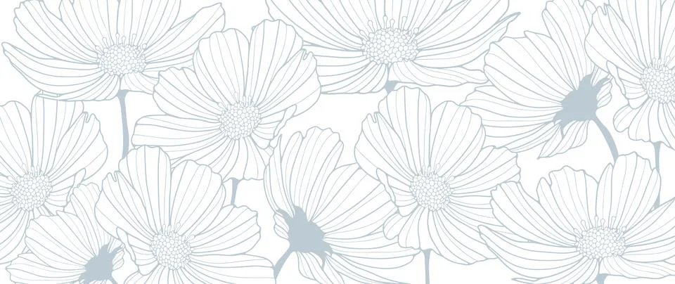 Pale blue floral vector background for decor, covers, wallpapers, cards Stock Illustration