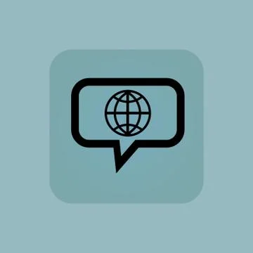 Pale blue globe message icon 스톡 일러스트