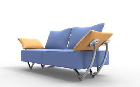 Pale Blue Modern Sofa Stock Illustration