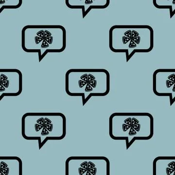 Pale blue pizza message pattern Illustrazione stock
