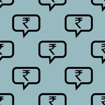 Pale blue rupee message pattern Stock Illustration