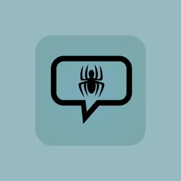 Pale blue spider message icon 스톡 일러스트