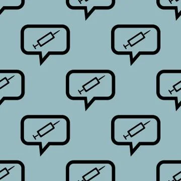 Pale blue syringe message pattern Stock Illustration
