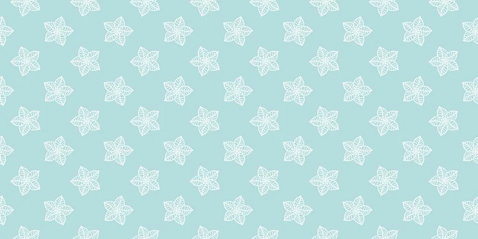 Pale blue vector seamless pattern with small white flowers Stock Illustration