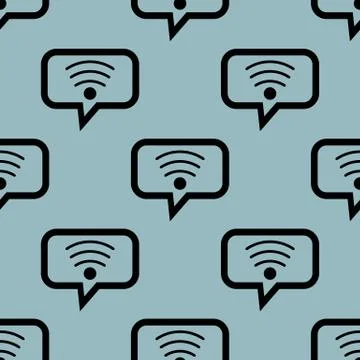 Pale blue Wi-Fi message pattern Stock Illustration