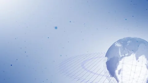 Pale blue world network visual with transparent globe, soft dots, and clean tech Stock Footage 340549873