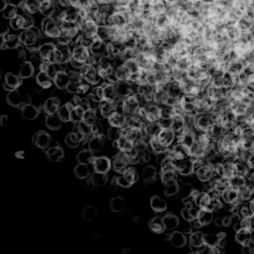 Pale Bubble Rings Floating on Black Background Stock Illustration