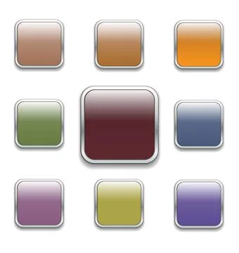Pale color square buttons Stock Illustration