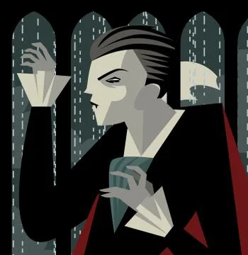 Pale dark vampire Stock Illustration