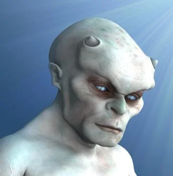 Pale Demon Portrait Stock Illustration