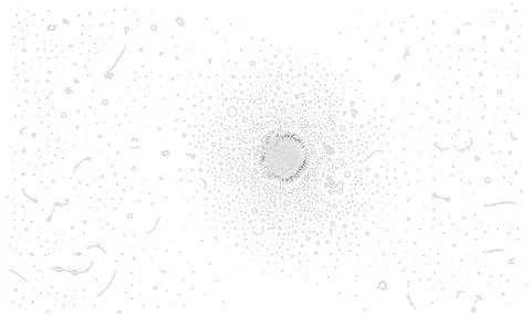 Pale Gray Disk with Fine Particle Halo Vector Background Stock Illustration