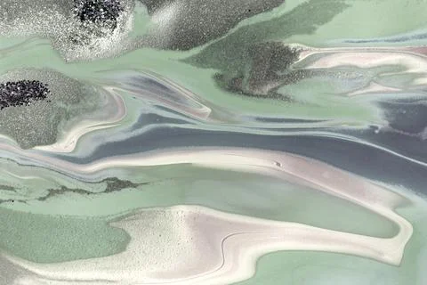 Pale green agate imitation pattern. Simple marble liquid texture. イラスト素材