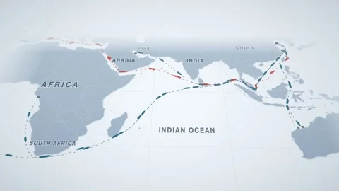 Pale Ice Perspective Map With Dashed Lanes Tracing The Timber Route From 스톡 동영상 343729577