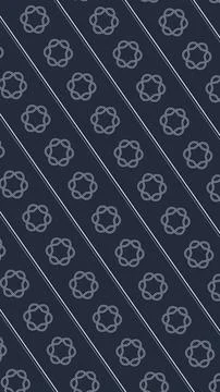 Pale outlined interlaced motifs repeat over a deep navy field with diagonal.. Stock Illustration