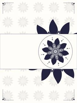 A pale patterned background supports a wide blank banner and bold navy flor.. 스톡 일러스트