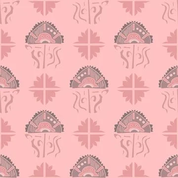Pale Pink And Grey Vector Repeat Pattern Stock Illustration