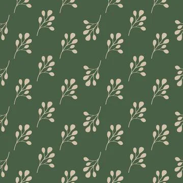 Pale pink colored eucalyptus leaf ornament. Pale green background. Spring vin Stock Illustration