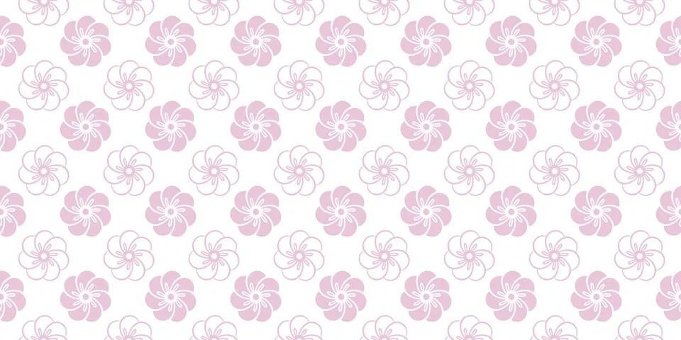 Pale pink vector seamless pattern with small flowers on a white background Stock Illustration