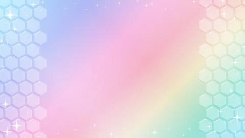 Pale rainbow hexagon pattern background. Stockillustratie