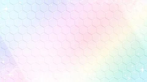 Pale rainbow hexagon pattern background. Stock Illustration