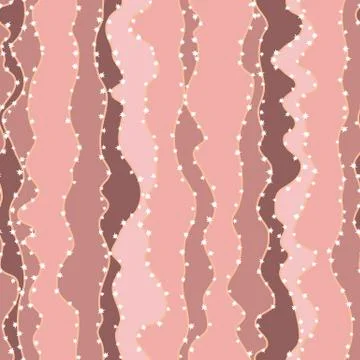 Pale rose wave seamless pattern with white stars イラスト素材