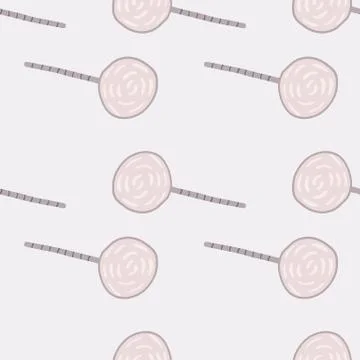 Pale seamless lollipop silhouettes pattern. Candy elements and background on  Stockillustratie
