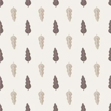 Pale seamless pattern with grey little leaf ornament. Nature backdrop. Decora Illustrazione stock