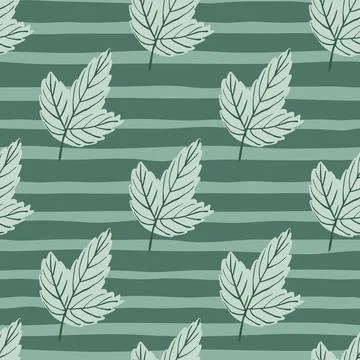 Pale seamless pattern with grey outline leaf silhouettes. Autumn backdrop wit Stock Illustration