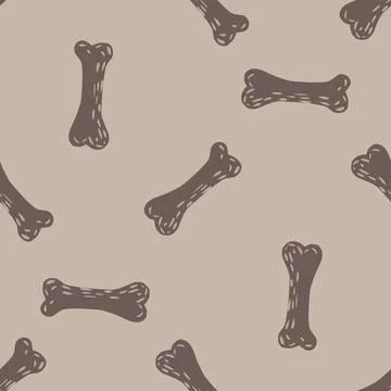 Pale seamless random pattern with dark grey bones spooky ornament. Skeleton b Illustrazione stock