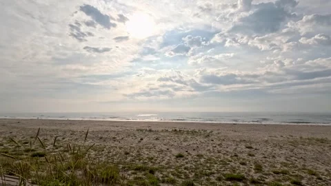 Pale sky and sandy beach Stock Footage 247192839