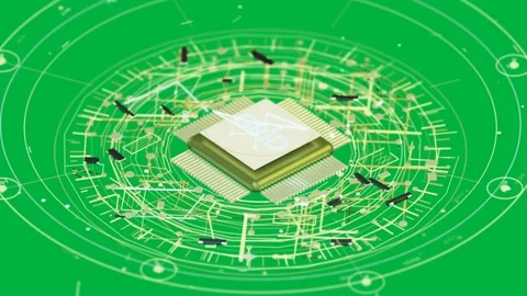 Pale square settling sparking chip booting, rings forming on transparent canvas Stock Footage 335780925