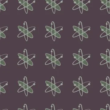 Pale tones seamess pattern in school theme with molecules. Green formula elem Illustrazione stock