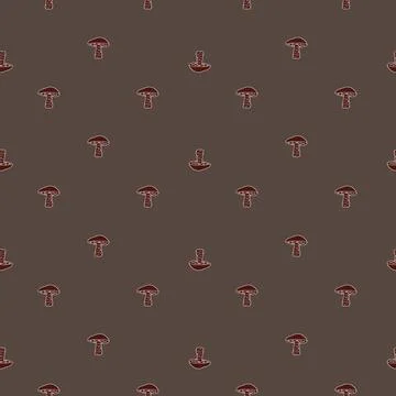 Pale tones seamless autumn pattern with Leccinum scabrum mushroom ornament. D Illustrazione stock