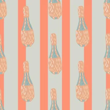 Pale tones seamless circus pattern with hand drawn juggler maxe ornament. Str Stock Illustration